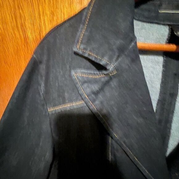 Denim Blazer with Button Detail - Picture 6 of 9